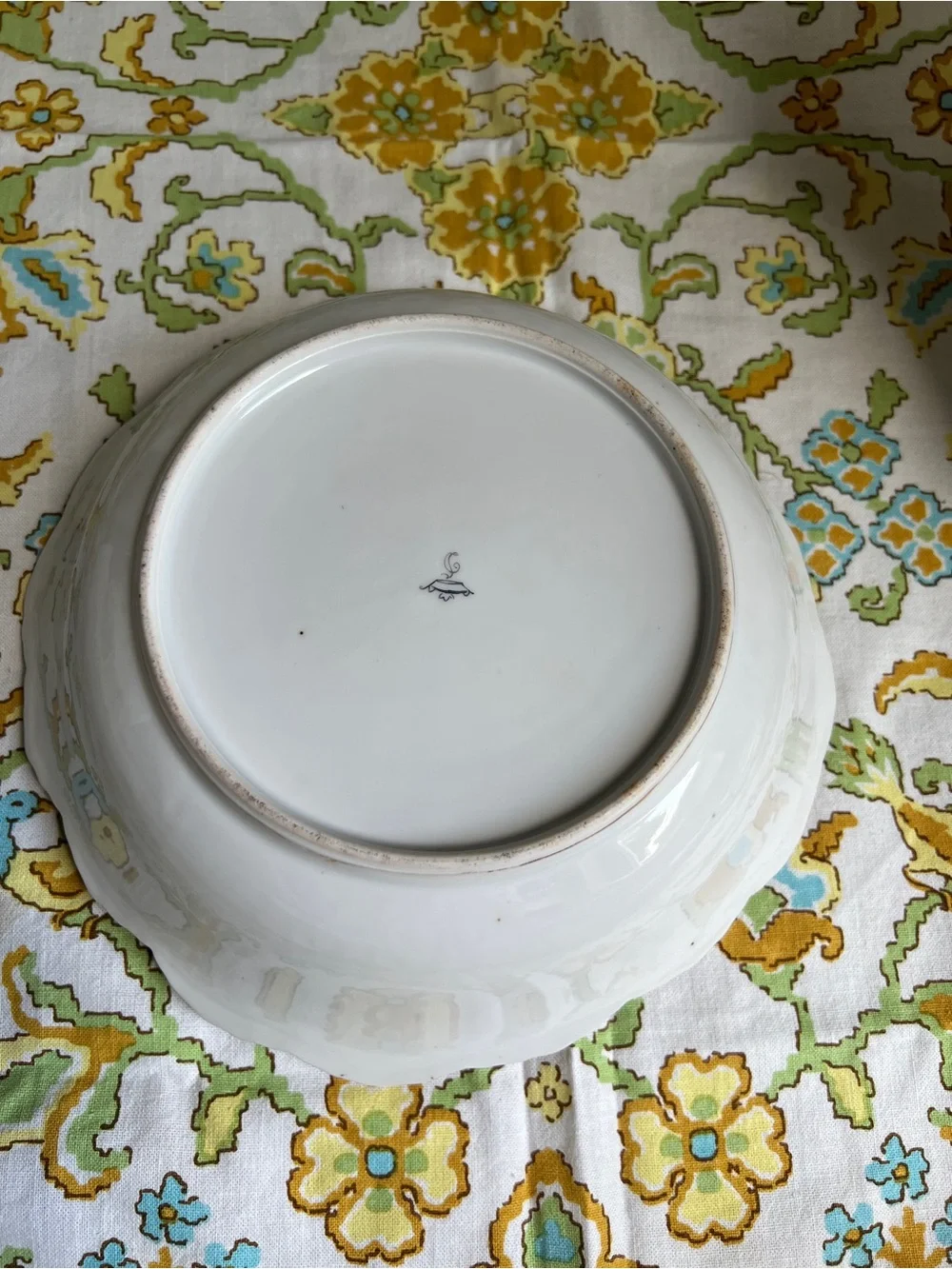 Vintage Porcelain Nymphenburg Scalloped Floral Decorative Bowl